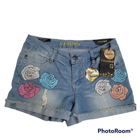VIGOSS Chelsea Stretch Denim Shorts SIZE 14 - Picture 1 of 11
